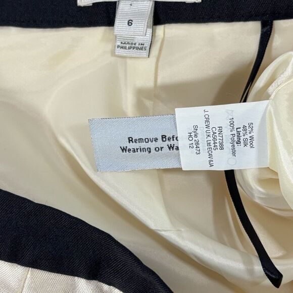 J Crew Collection Silk Tuxedo Black Cream Chic Formal Wedding Jacket 8 Skirt 6 - Picture 5 of 16